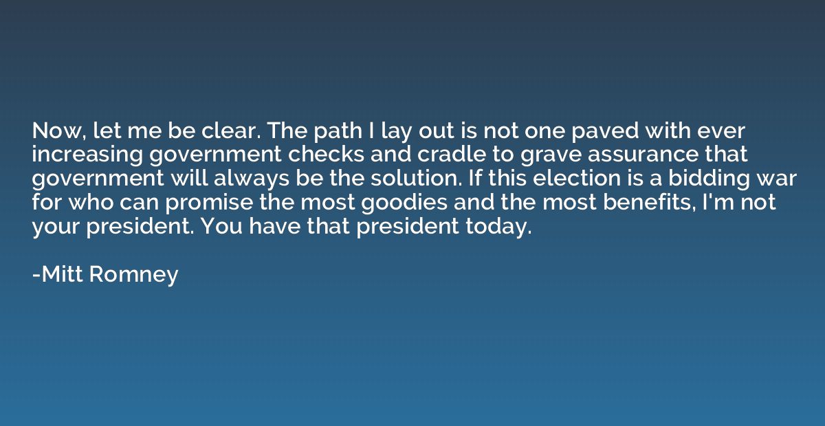 Now, let me be clear. The path I lay out is not one paved wi