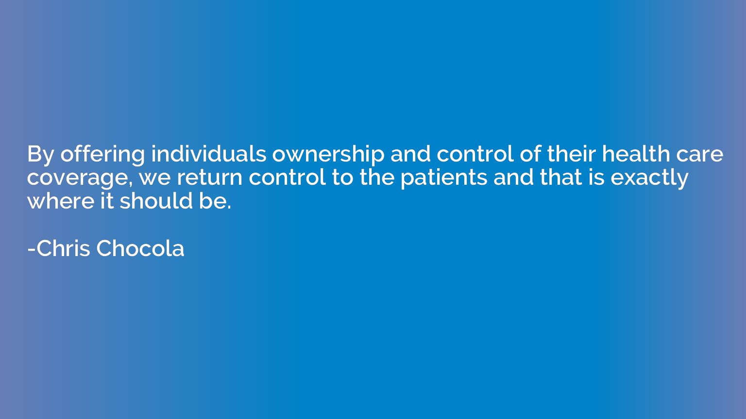 By offering individuals ownership and control of their healt