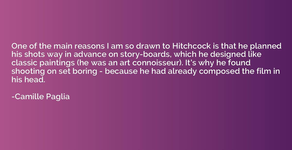 One of the main reasons I am so drawn to Hitchcock is that h