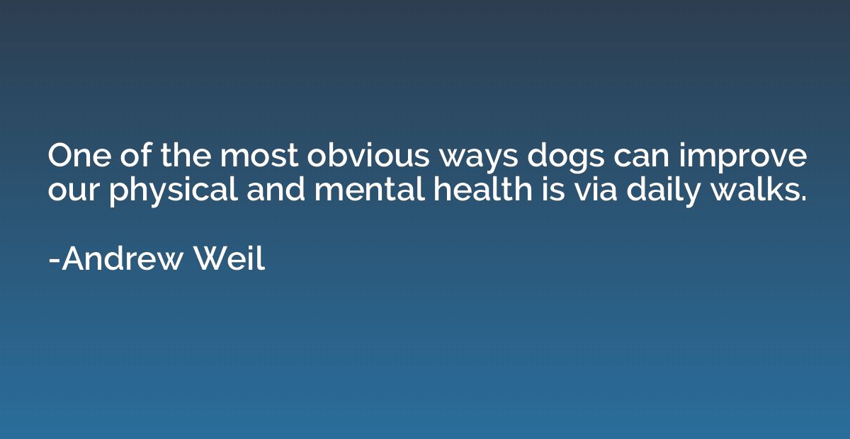 One of the most obvious ways dogs can improve our physical a