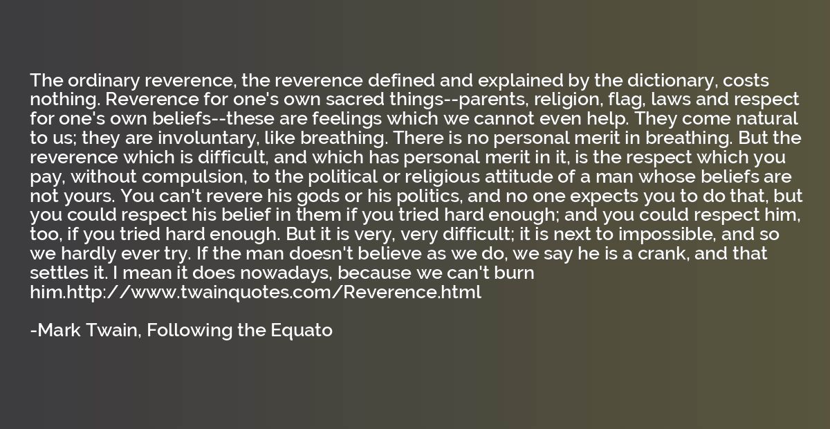 The ordinary reverence, the reverence defined and explained 