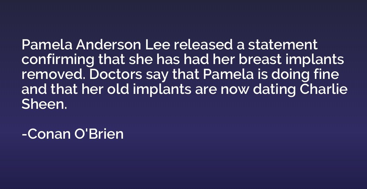 Pamela Anderson Lee released a statement confirming that she