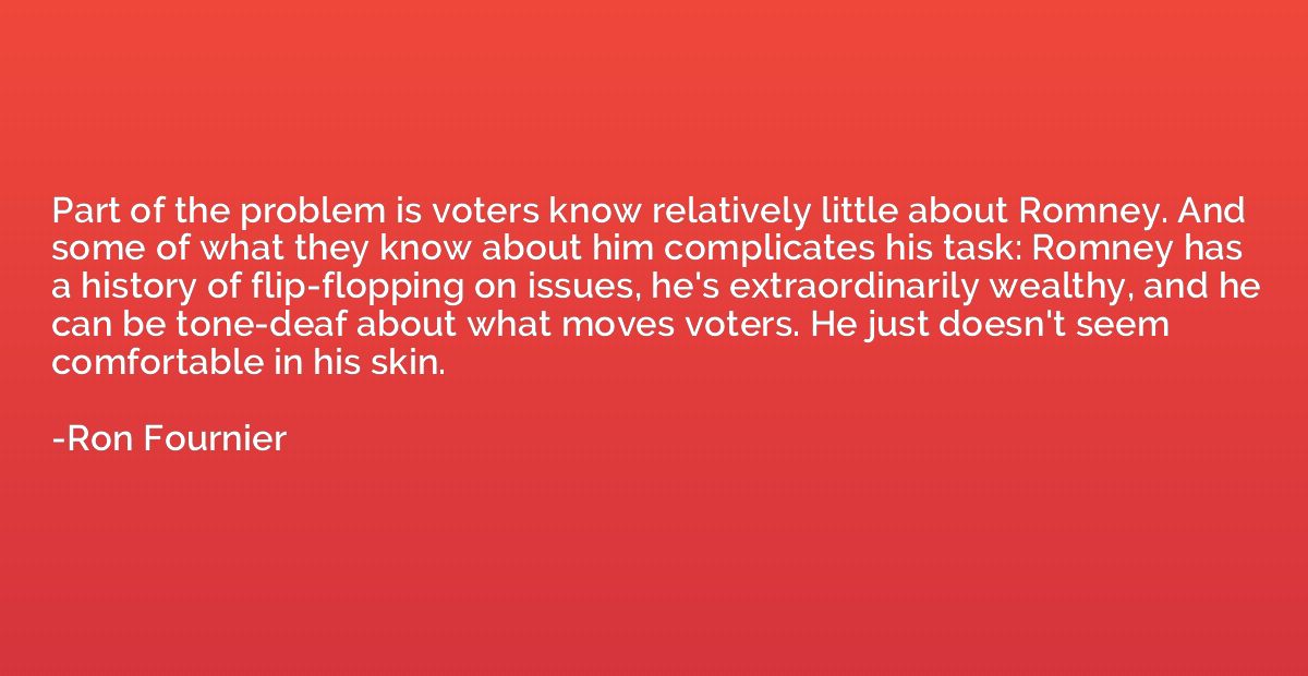 Part of the problem is voters know relatively little about R