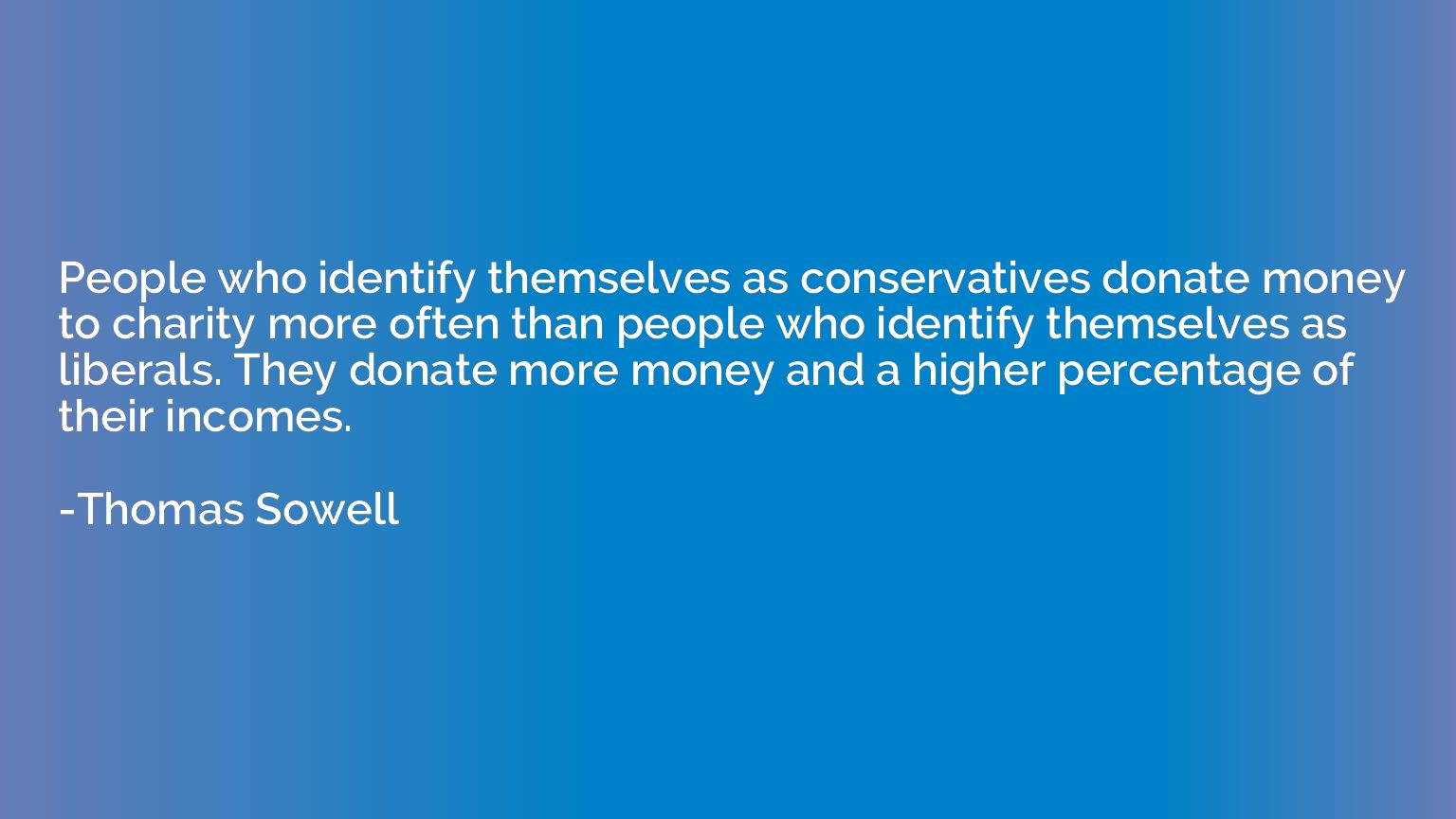 People who identify themselves as conservatives donate money