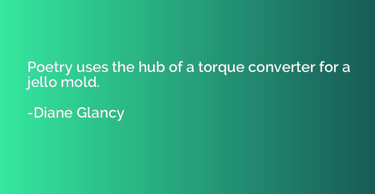 Poetry uses the hub of a torque converter for a jello mold.