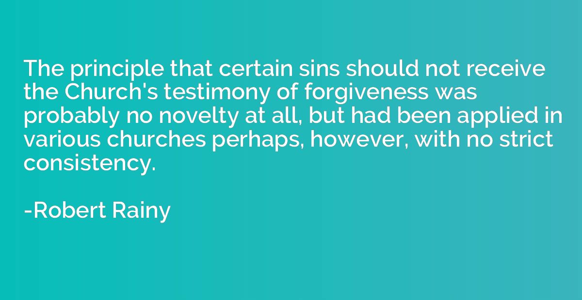 The principle that certain sins should not receive the Churc