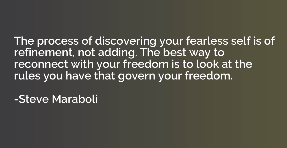 The process of discovering your fearless self is of refineme