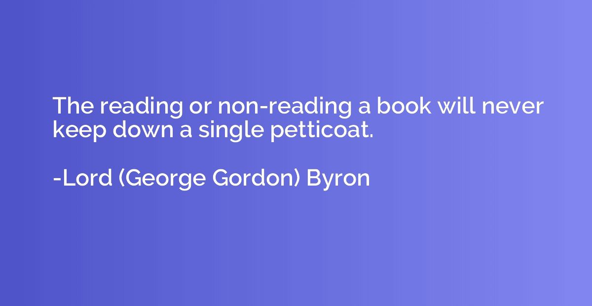 The reading or non-reading a book will never keep down a sin