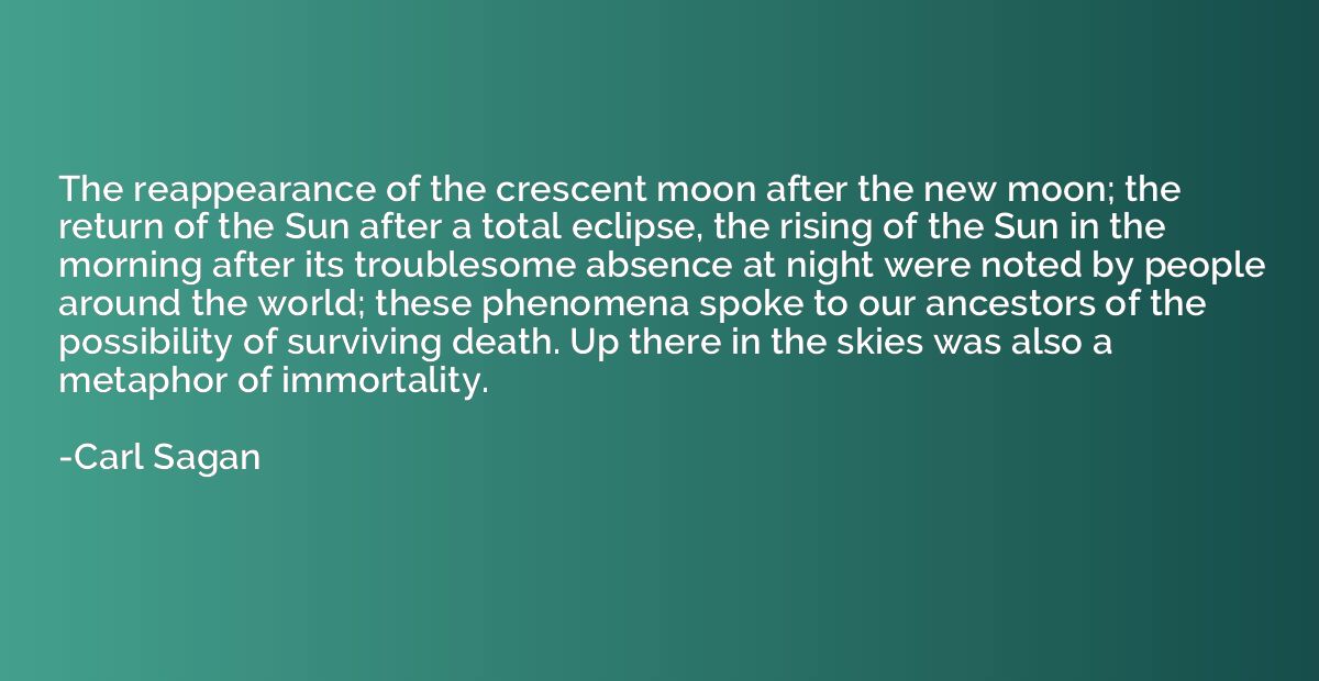 The reappearance of the crescent moon after the new moon; th