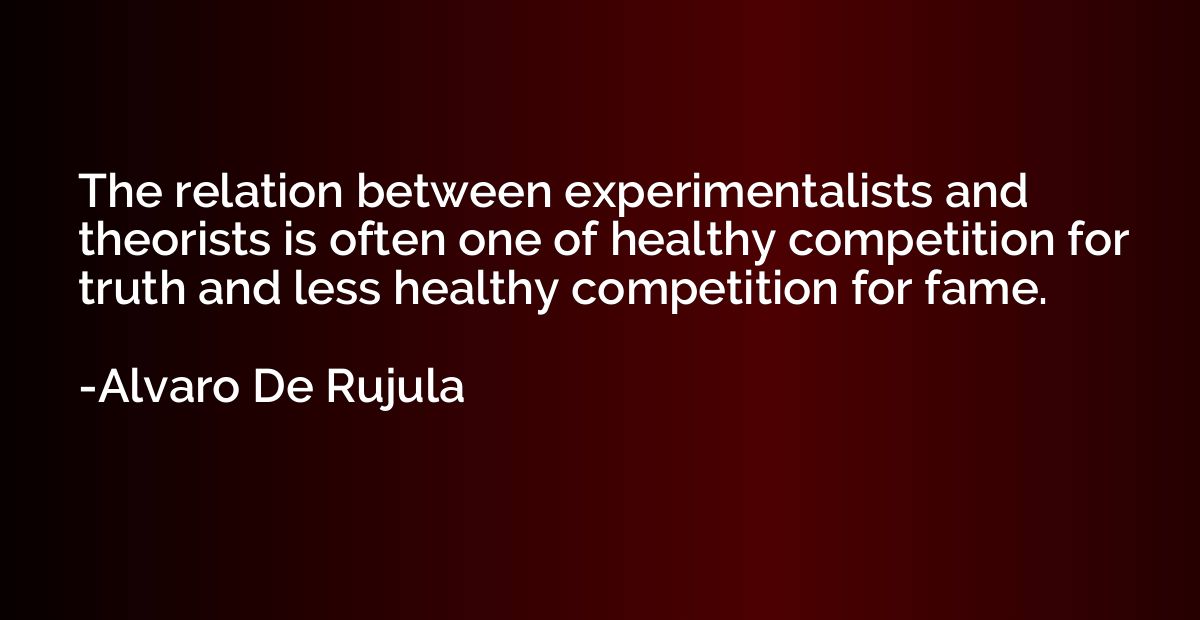 The relation between experimentalists and theorists is often