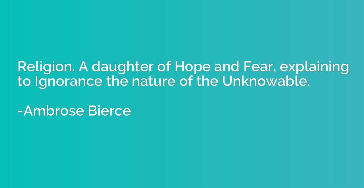 Religion. A daughter of Hope and Fear, explaining to Ignoran
