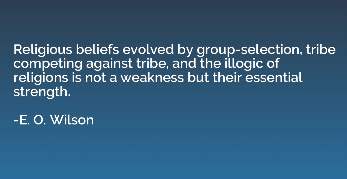 Religious beliefs evolved by group-selection, tribe competin