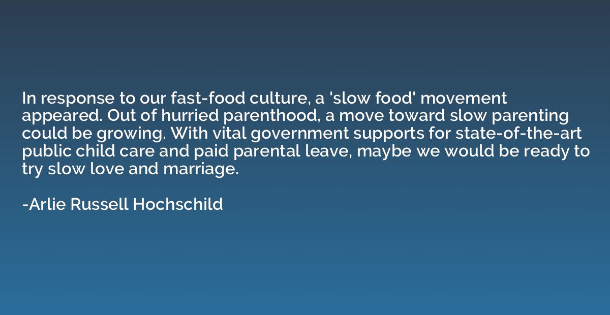 In response to our fast-food culture, a 'slow food' movement