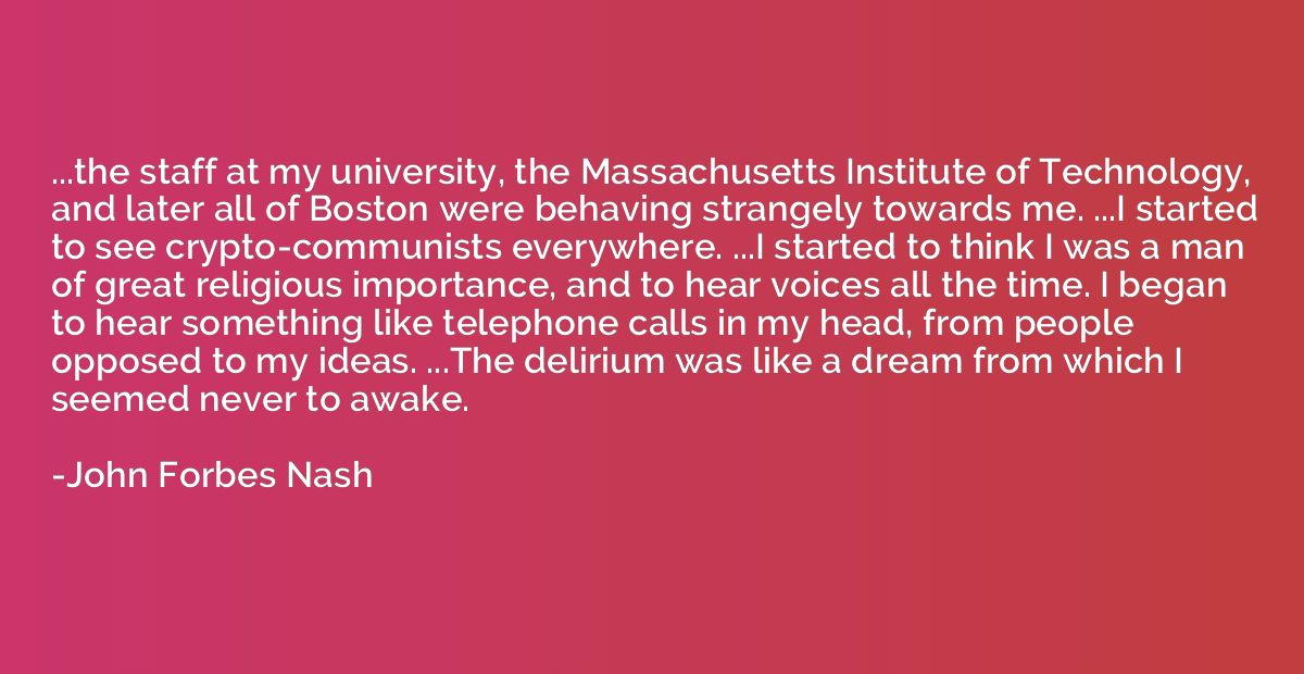 ...the staff at my university, the Massachusetts Institute o