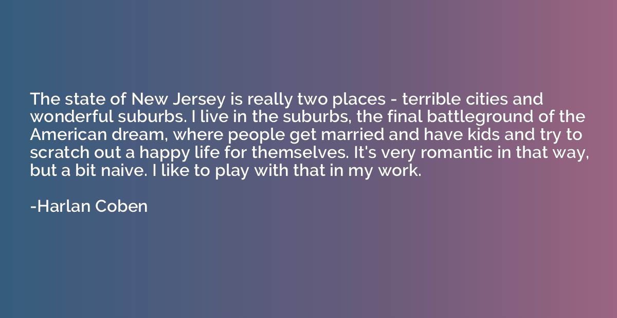 The state of New Jersey is really two places - terrible citi