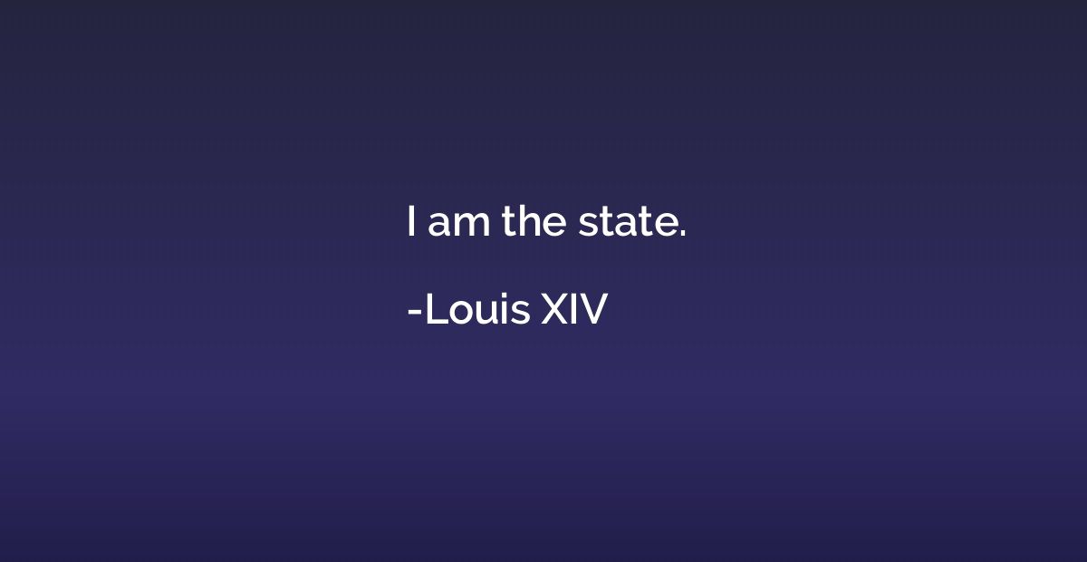 I am the state.