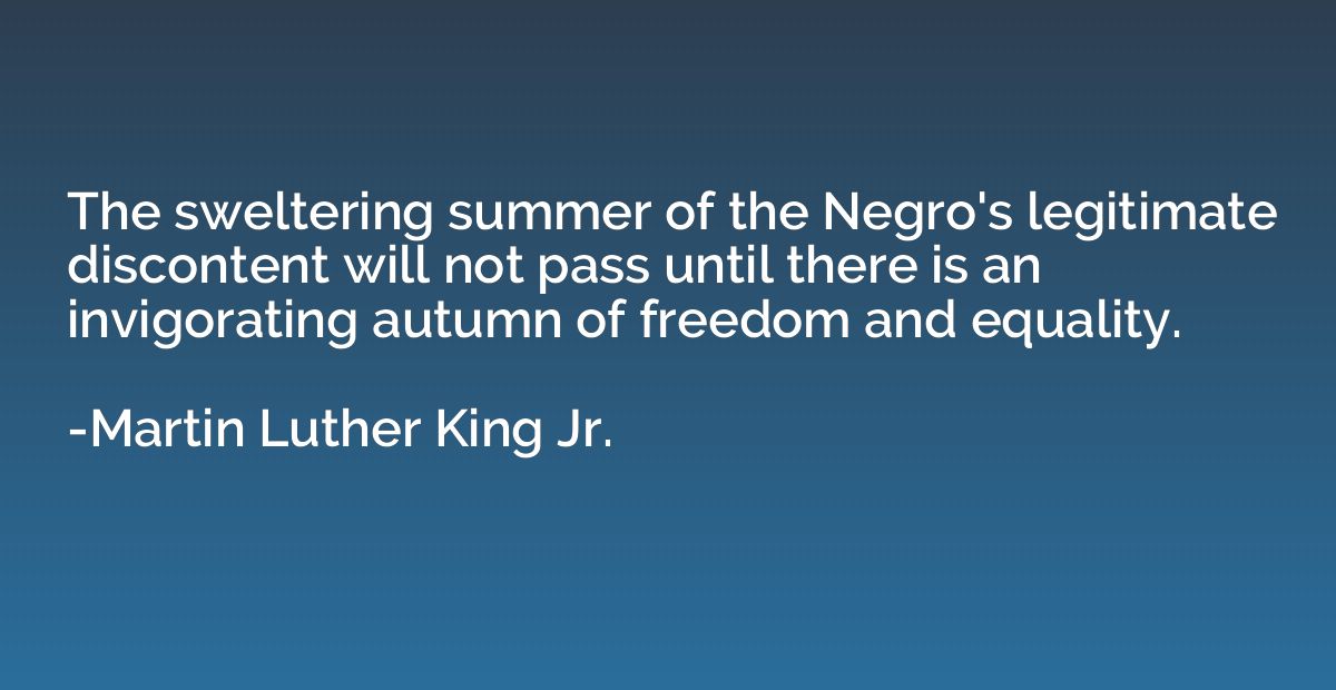 The sweltering summer of the Negro's legitimate discontent w