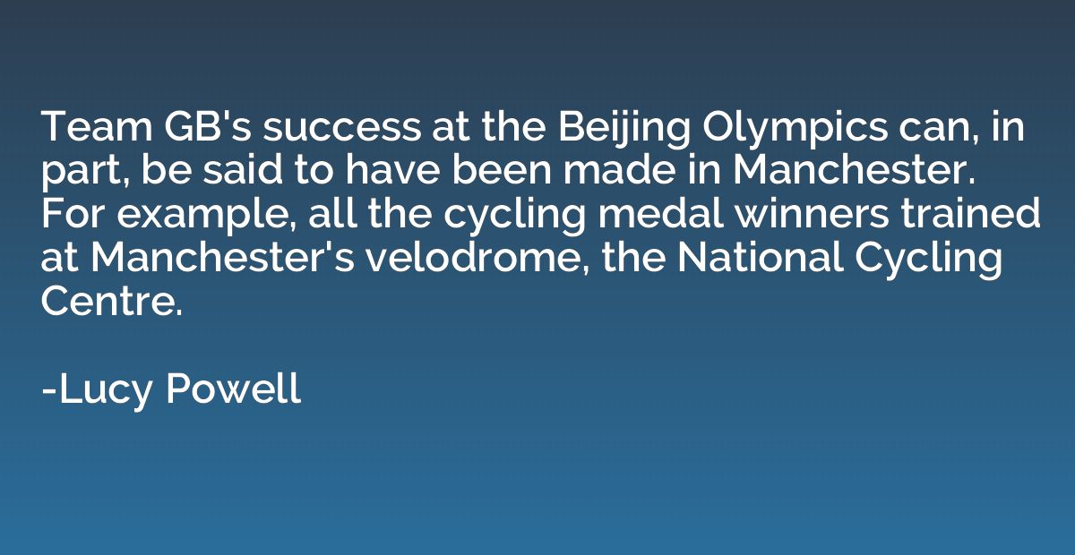 Team GB's success at the Beijing Olympics can, in part, be s