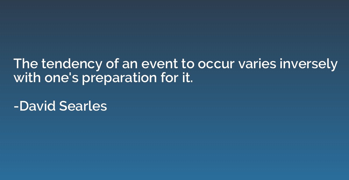 The tendency of an event to occur varies inversely with one'