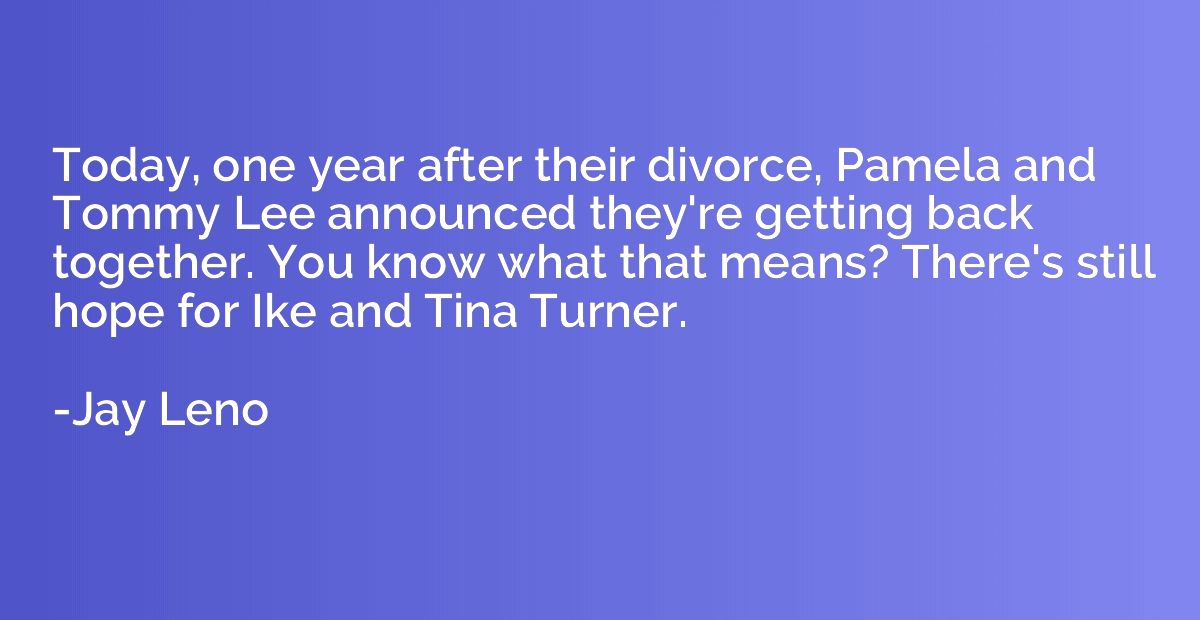 Today, one year after their divorce, Pamela and Tommy Lee an