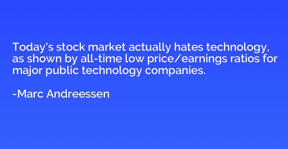 Today's stock market actually hates technology, as shown by 