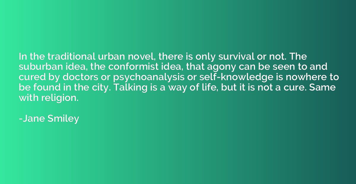 In the traditional urban novel, there is only survival or no