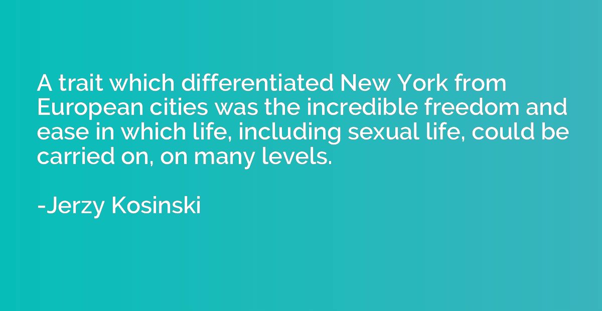 A trait which differentiated New York from European cities w