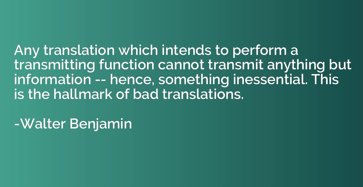 Any translation which intends to perform a transmitting func