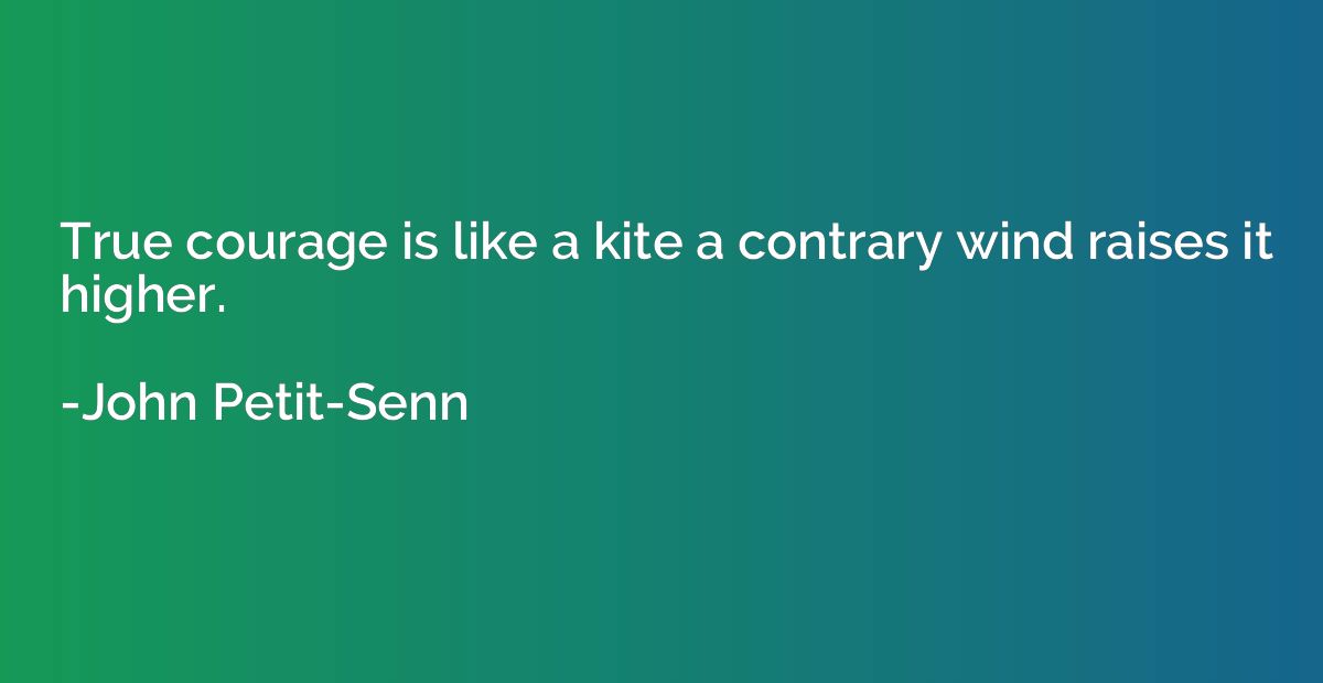 True courage is like a kite a contrary wind raises it higher
