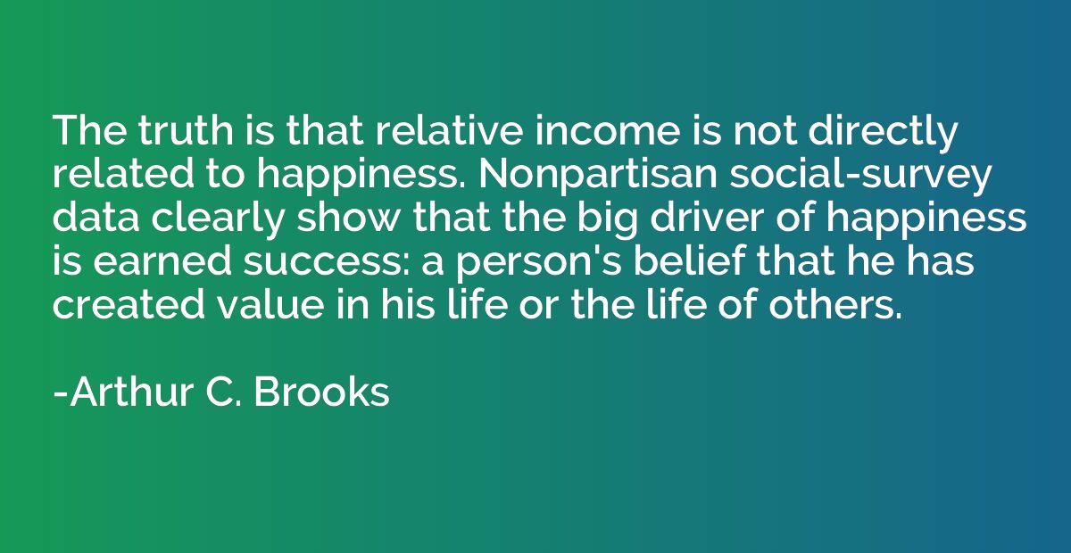 The truth is that relative income is not directly related to