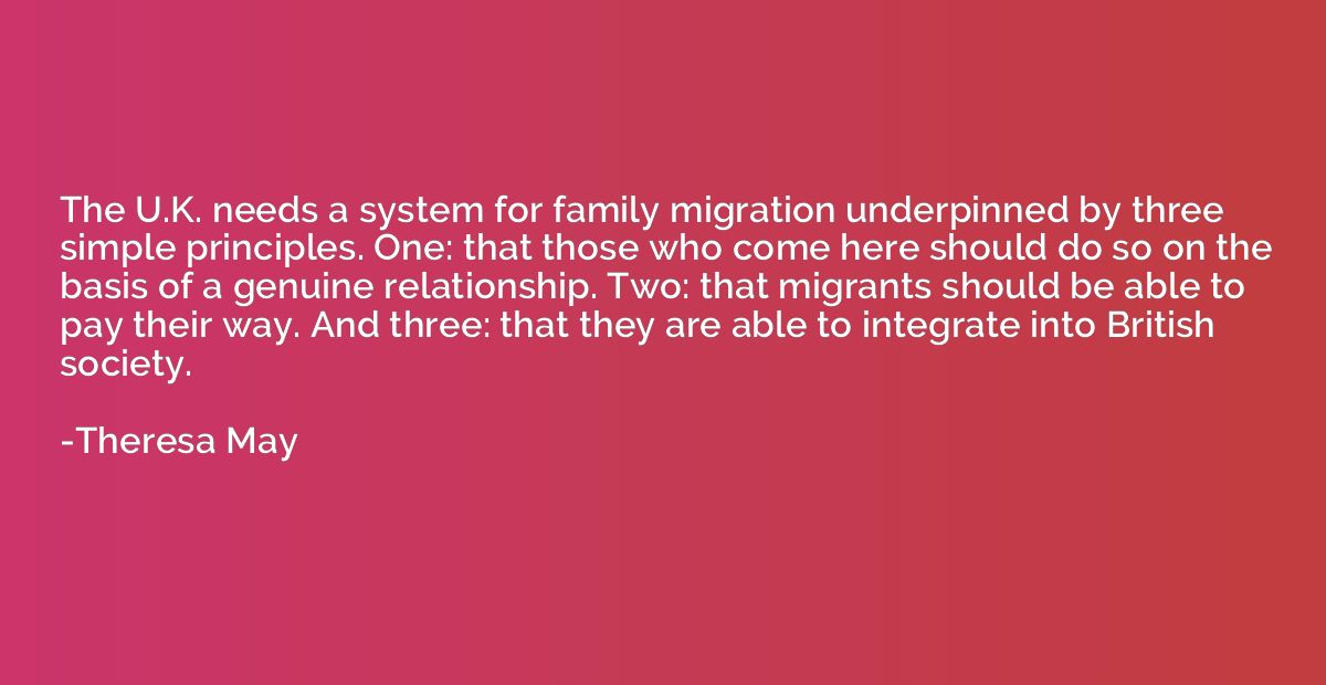 The U.K. needs a system for family migration underpinned by 