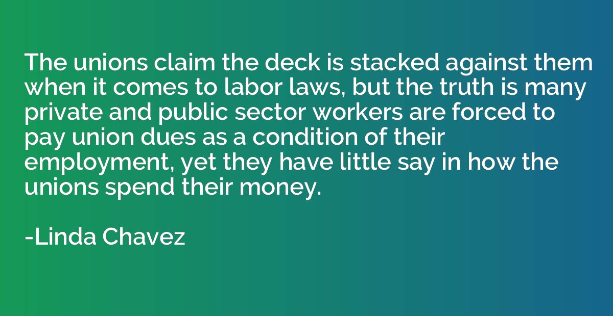 The unions claim the deck is stacked against them when it co