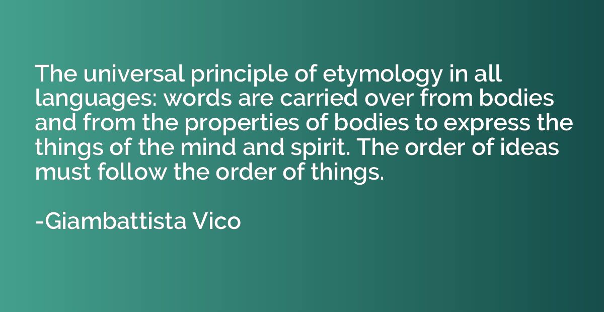 The universal principle of etymology in all languages: words