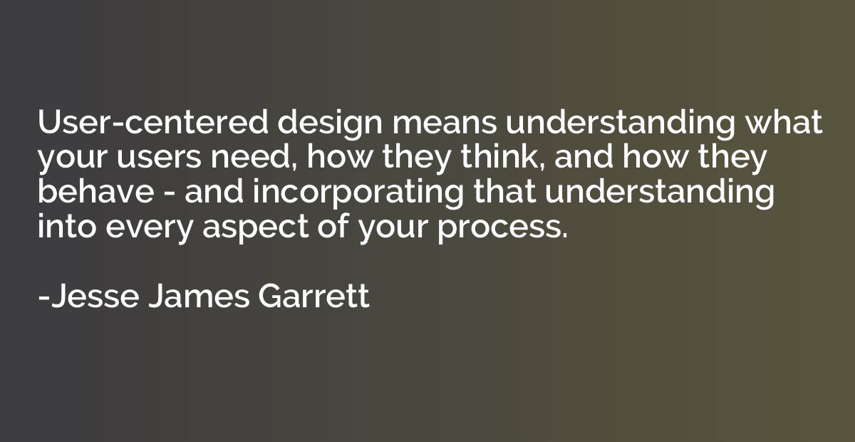 User-centered design means understanding what your users nee