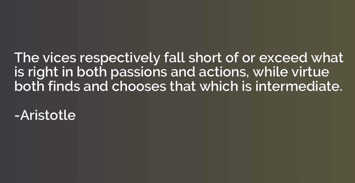 The vices respectively fall short of or exceed what is right