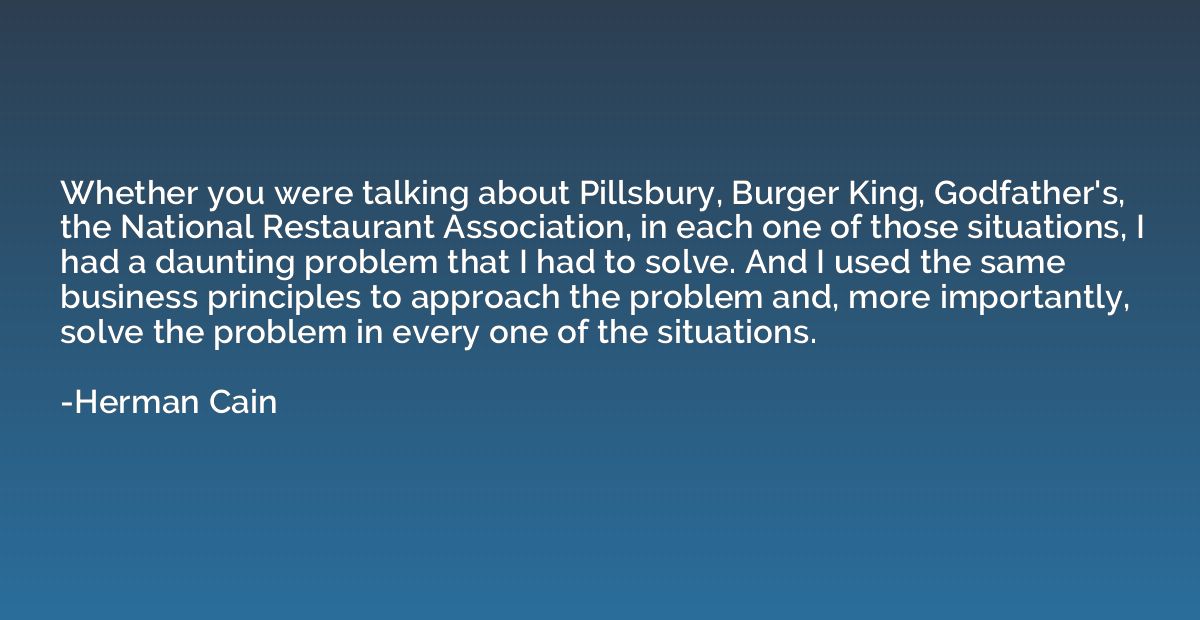 Whether you were talking about Pillsbury, Burger King, Godfa