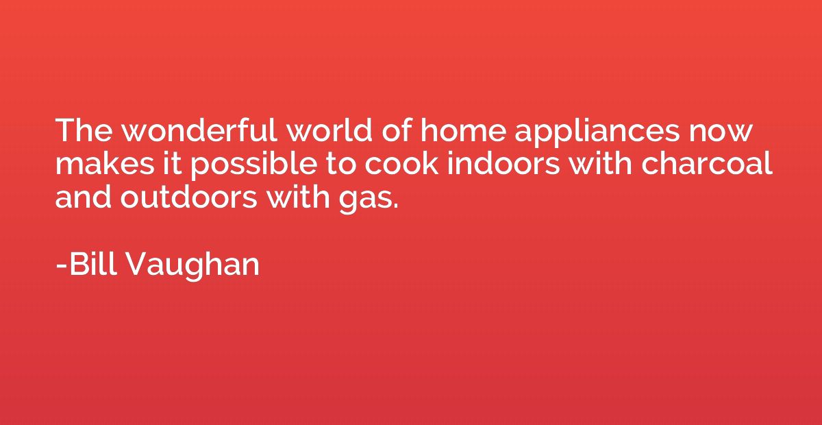 The wonderful world of home appliances now makes it possible