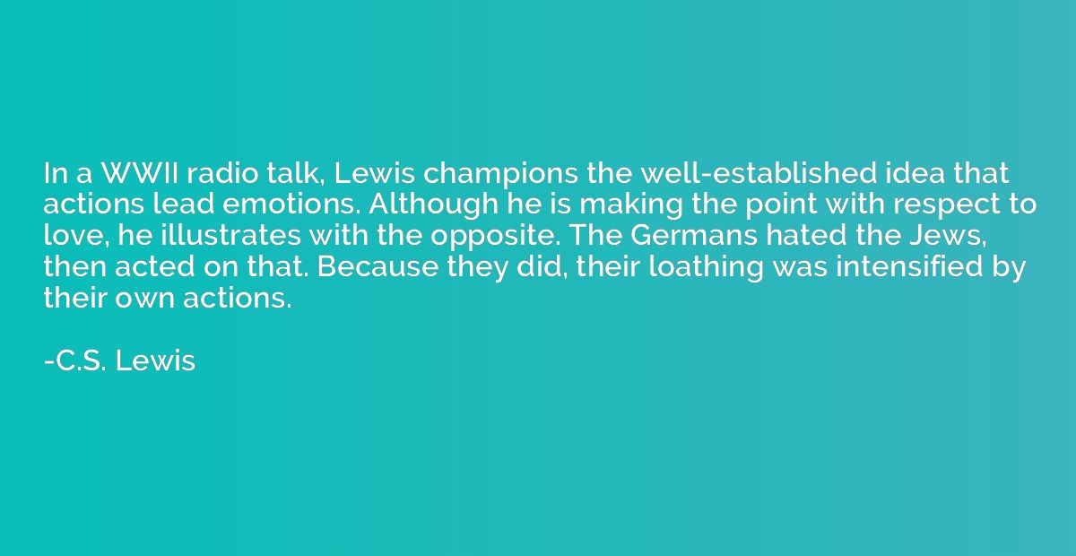 In a WWII radio talk, Lewis champions the well-established i