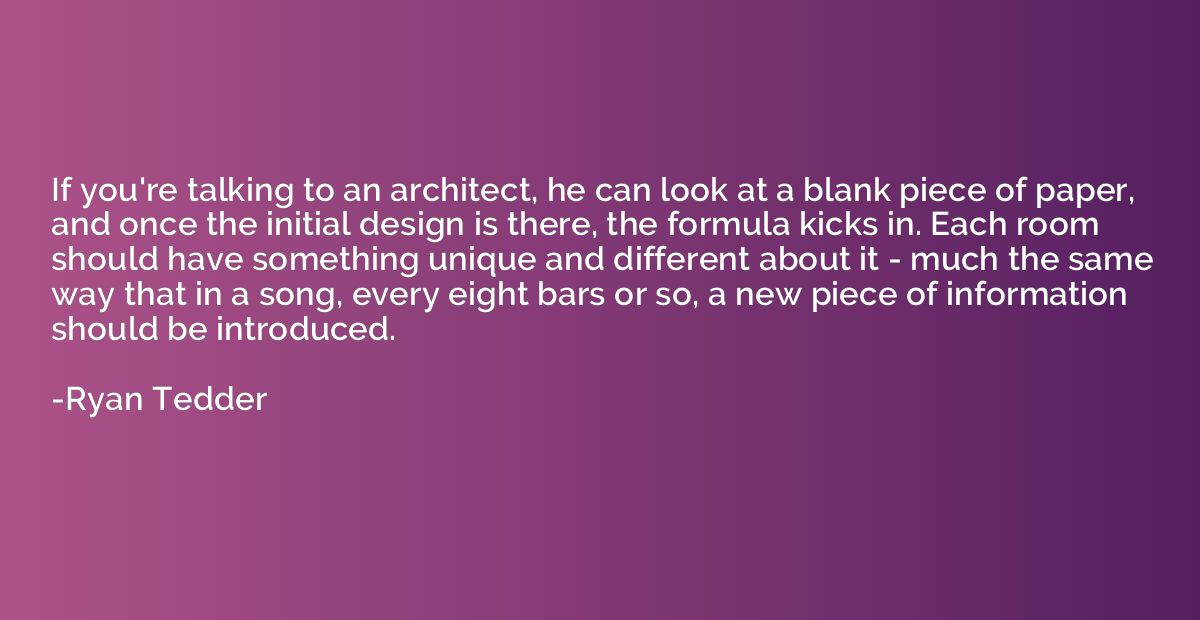 If you're talking to an architect, he can look at a blank pi